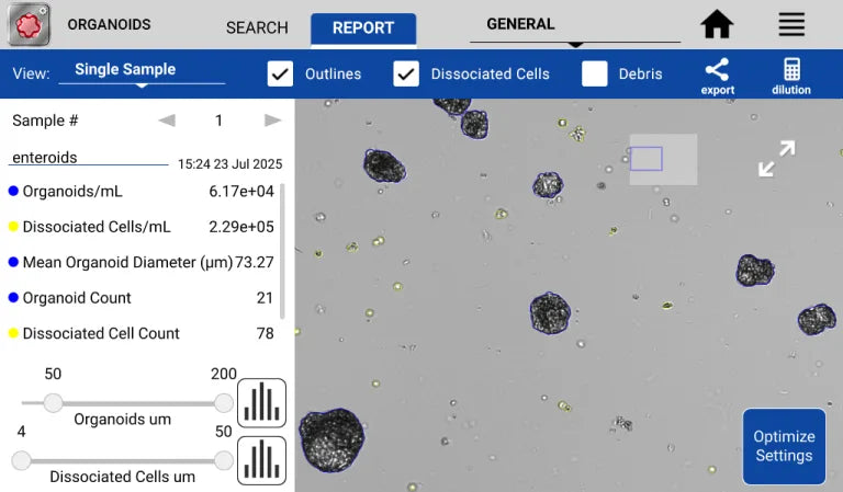 Organoids Counting App for CellDrop FLi